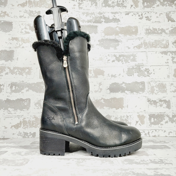 New Match Black Faux Fur Zip Up Round Toe Winter Boots X190 - Picture 4 of 12